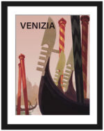 1920s Venice Gondola Vintage Poster Print