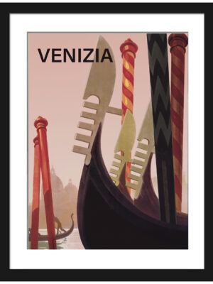1920s Venice Gondola Vintage Poster Print