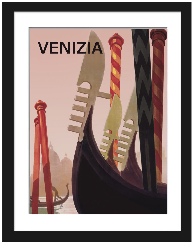 1920s Venice Gondola Vintage Poster Print