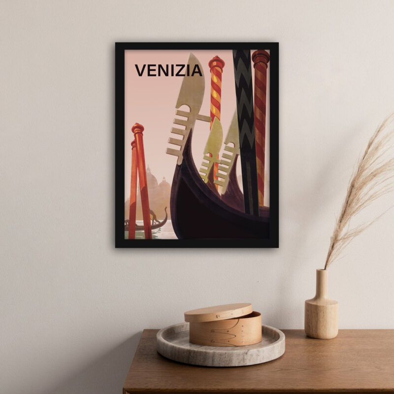 1920s Venice Gondola Vintage Poster Print
