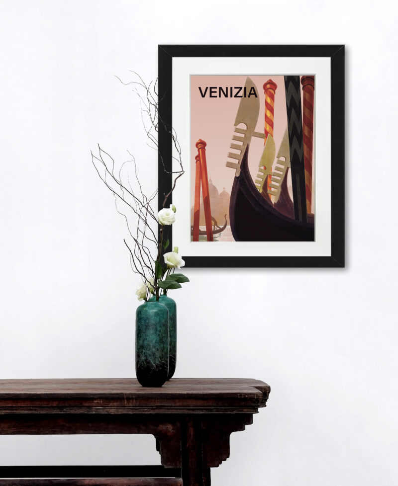 1920s Venice Gondola Vintage Poster Print