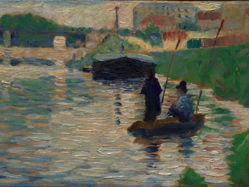 "View of the Seine" by Georges Seurat, 1882 art reproduction.