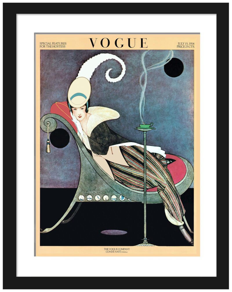 1914 Vogue Cover Art with Seated Woman in Chair