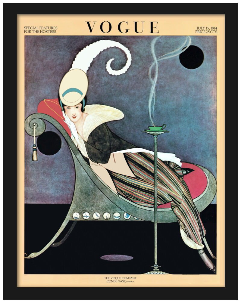 1914 Vogue Cover Art with Seated Woman in Chair