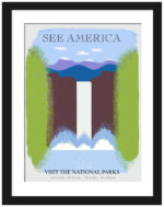 1930s U.S. Tourism Waterfall Poster by Harry Herzog reproduction