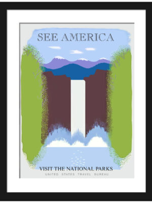 1930s U.S. Tourism Waterfall Poster by Harry Herzog reproduction