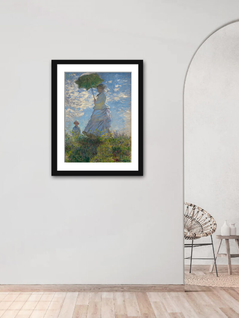 "Woman with a Parasol - Madame Monet and Her Son" by Claude Monet, 1875 reproduction.