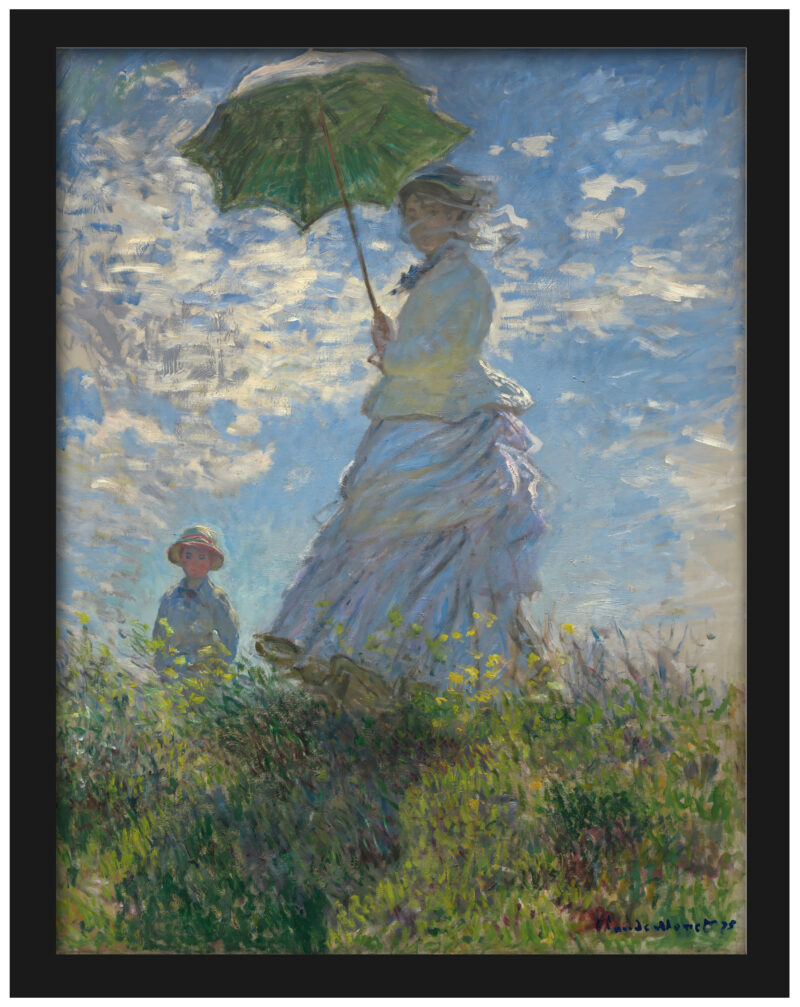 "Woman with a Parasol - Madame Monet and Her Son" by Claude Monet, 1875 reproduction.