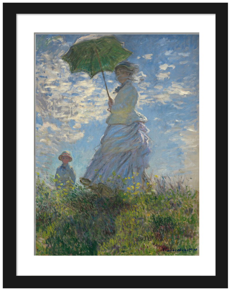 "Woman with a Parasol - Madame Monet and Her Son" by Claude Monet, 1875 reproduction.