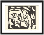 "Wrestlers" by Henri Gaudier-Brzeska, circa 1914, print reproduction.