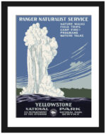 Vintage 1938 Yellowstone National Park geyser poster by the National Park Service.