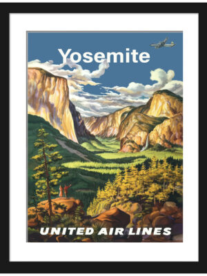 Vintage 1945 United Airlines Yosemite Poster by Joseph Feher
