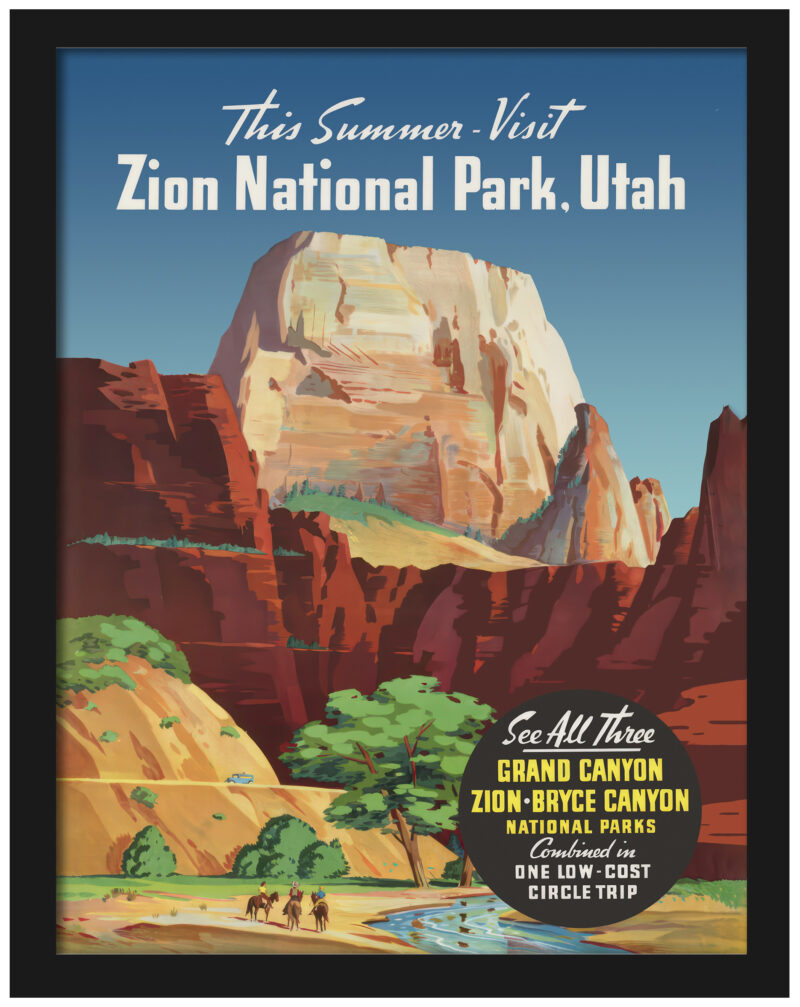 Zion National Park, Utah - Great White Throne Monolith - c.1950's