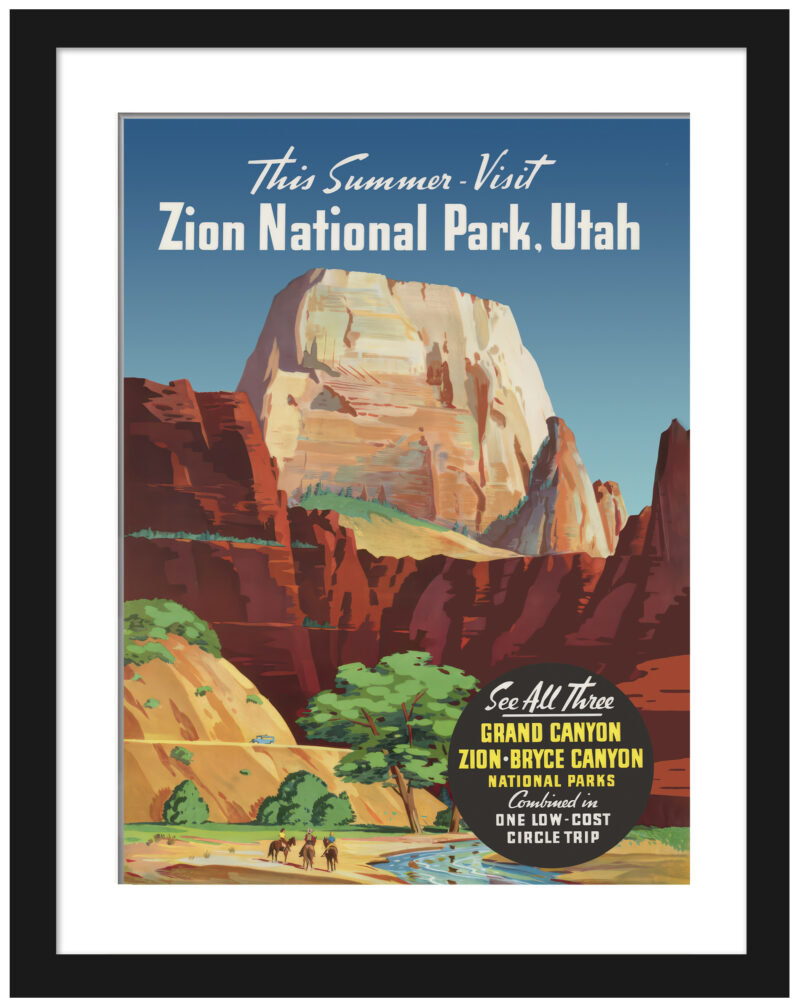 Zion National Park, Utah - Great White Throne Monolith - c.1950's