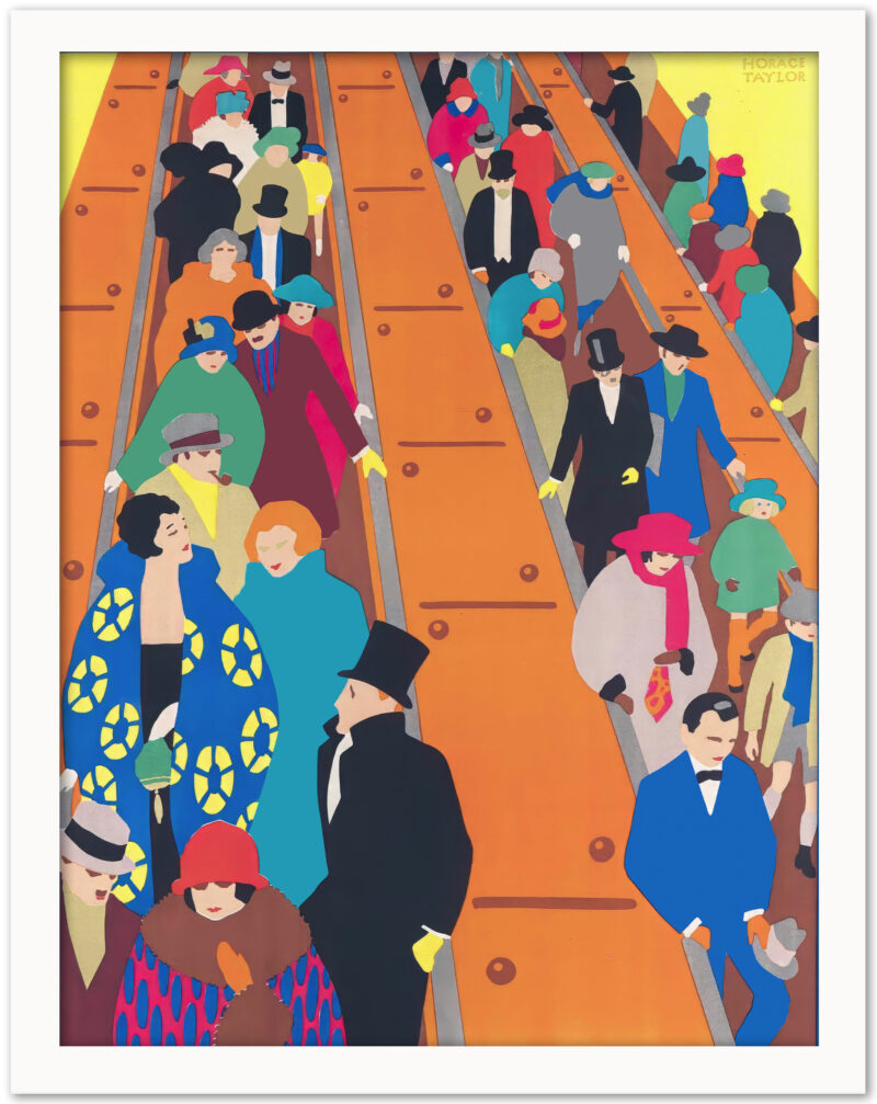 Colorful 1924 vintage poster "Brightest London is Best Reached by Underground" by Horace Taylor.