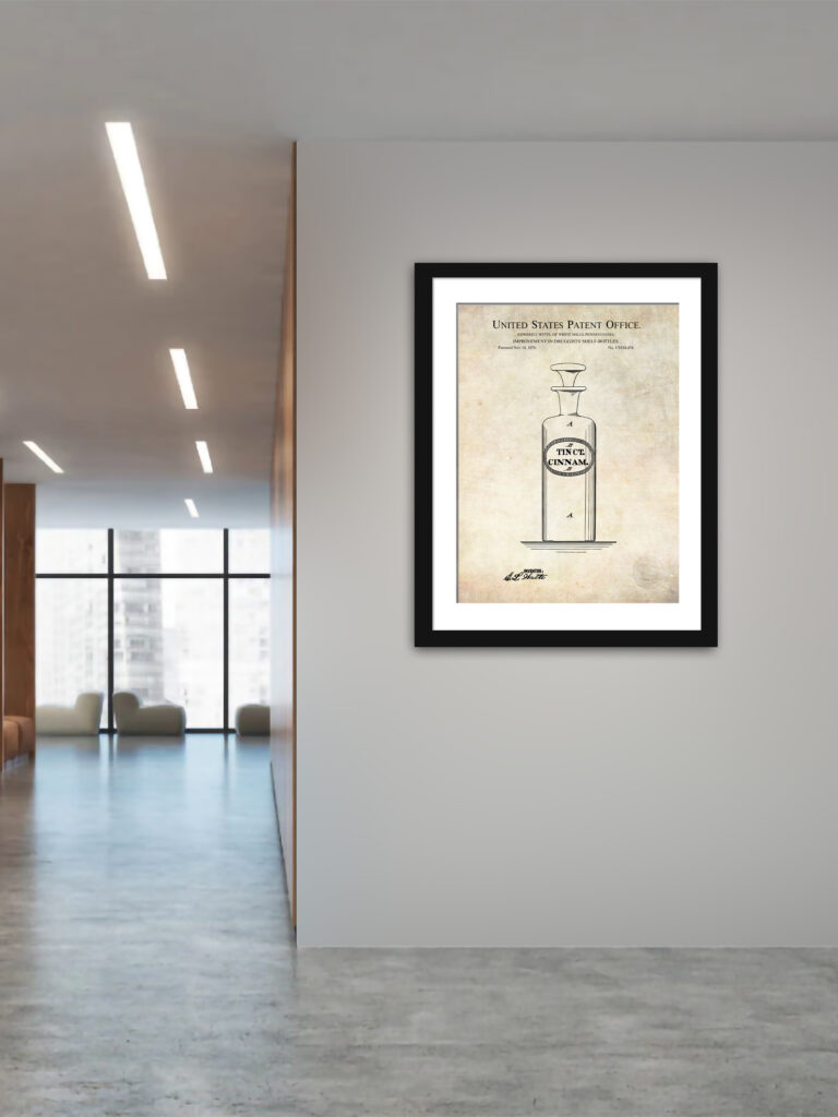 1876 E.L. Witte Druggist Bottle Patent Illustration
