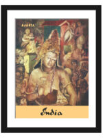 1961 Ajanta Bodhisattva Padmapani tourism poster