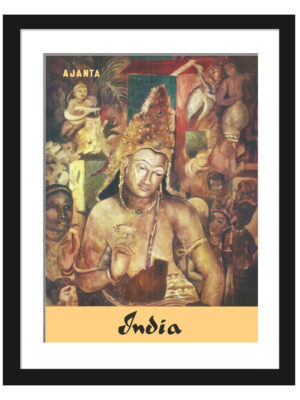 1961 Ajanta Bodhisattva Padmapani tourism poster