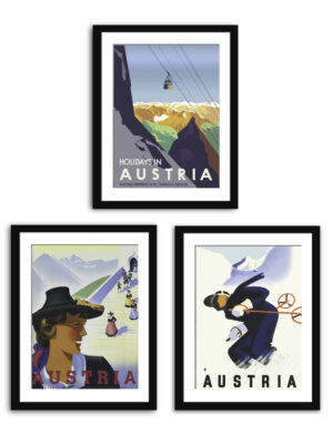 Set of three 1930s vintage Austria travel posters