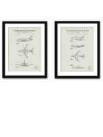 Reproduction prints of Boeing 737 and 747 patents.