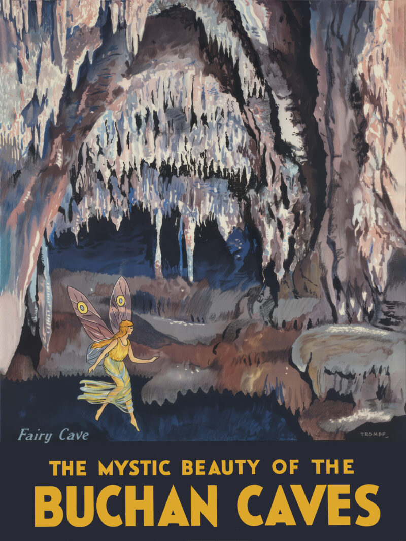 Vintage 1930s Buchan Caves Melbourne Travel Poster