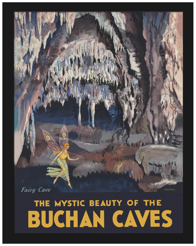 Vintage 1930s Buchan Caves Melbourne Travel Poster