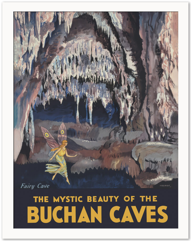 Vintage 1930s Buchan Caves Melbourne Travel Poster
