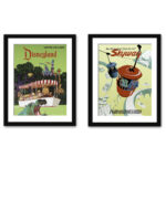Vintage Disneyland Poster Set featuring Skyway Gondola and Jungle Safari Ride