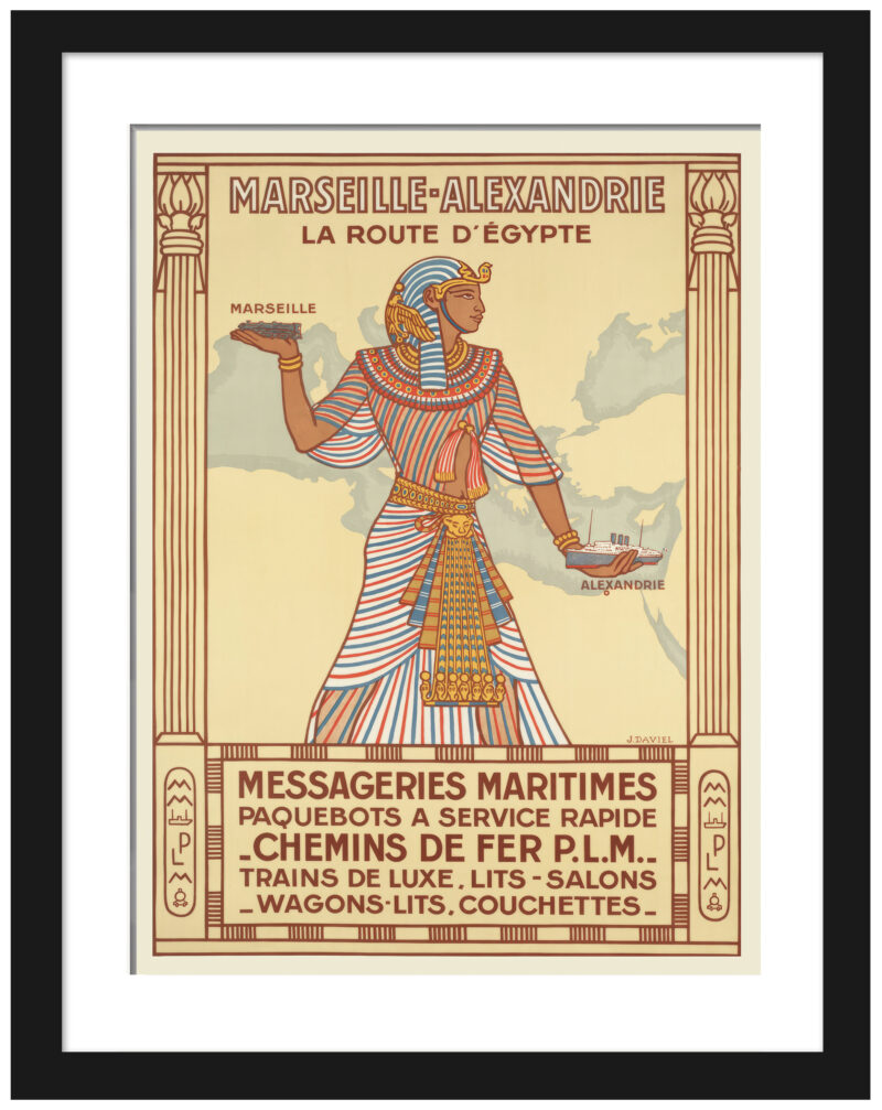 1851 vintage travel poster of Egypt by Messageries Maritimes.