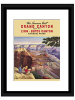 1930s vintage poster of Grand Canyon and Zion National Parks.