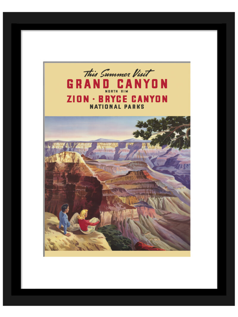 1930s vintage poster of Grand Canyon and Zion National Parks.