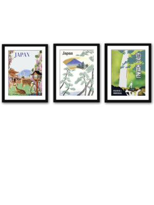 Set of Three Vintage Japanese Travel Posters