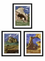 Vintage posters of National Conservation Lands, including Canyons of the Ancients, Grand Staircase-Escalante, and Eagletail Mountains.