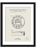 Vintage 1918 Rotary Phone Patent Illustration.