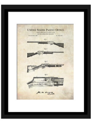 1900 John M. Browning Rifle Patent Illustration
