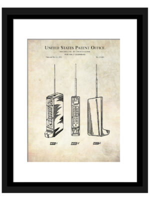 1975 Motorola portable phone patent print.