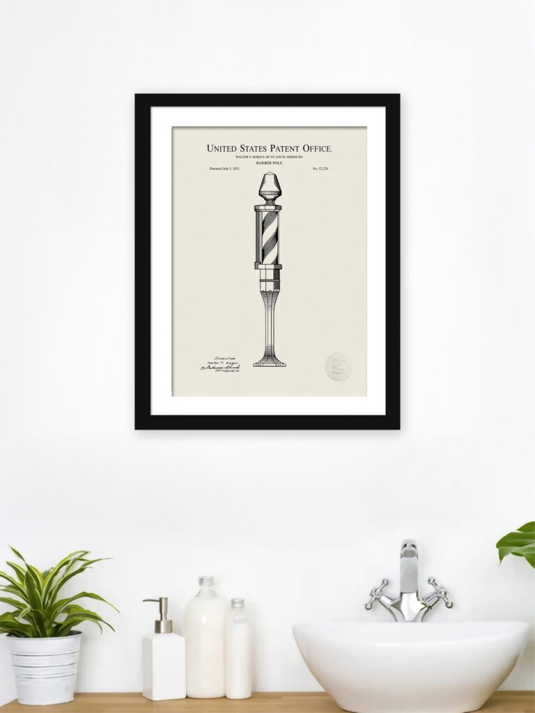1921 Vintage Barber Pole Patent Illustration