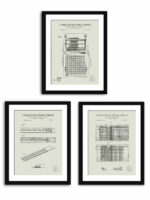 Set of three vintage accountant's tool patent illustrations.