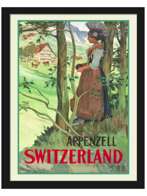 1904 Vintage Appenzell Switzerland Travel Poster by Auguste Viollier