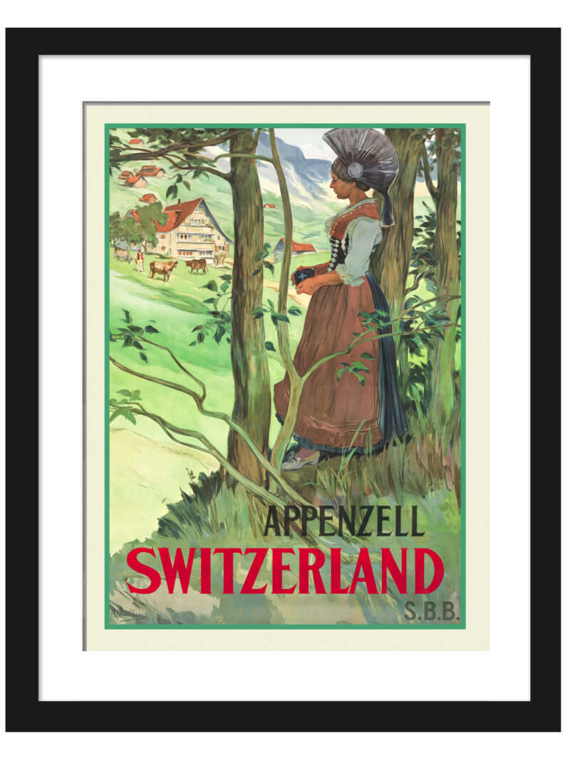 1904 Vintage Appenzell Switzerland Travel Poster by Auguste Viollier