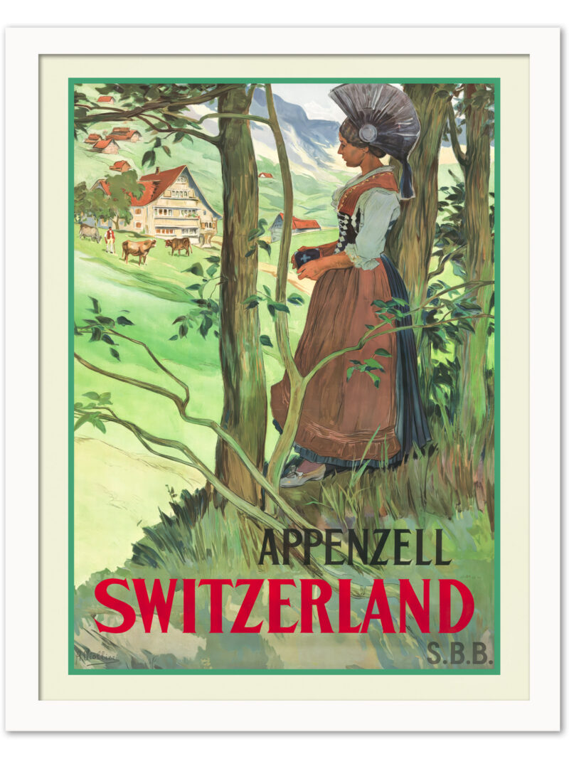 1904 Vintage Appenzell Switzerland Travel Poster by Auguste Viollier