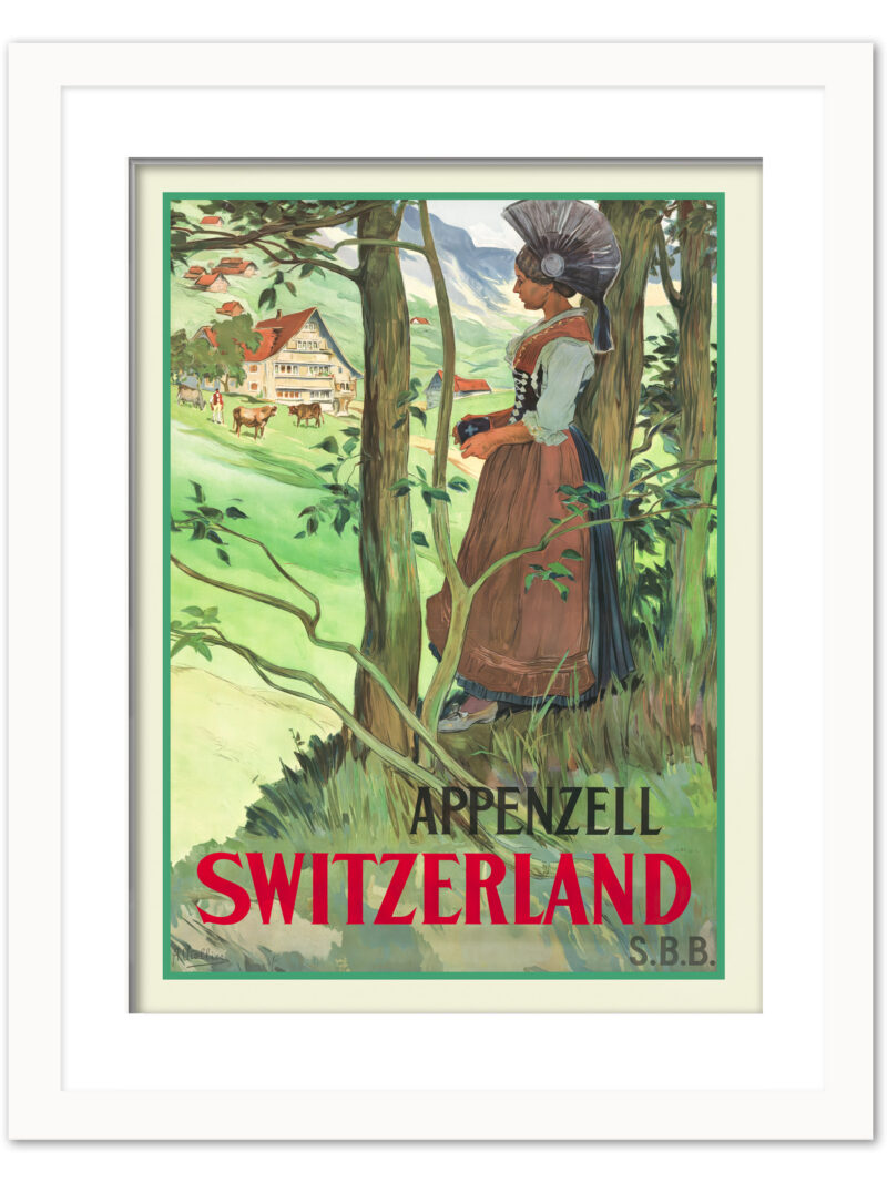 1904 Vintage Appenzell Switzerland Travel Poster by Auguste Viollier