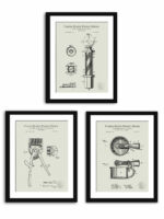 Vintage patent illustration of a barber's shaving mug and brush from 1900.