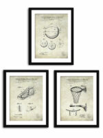 Vintage basketball patent print collection