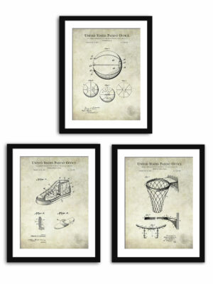Vintage basketball patent print collection