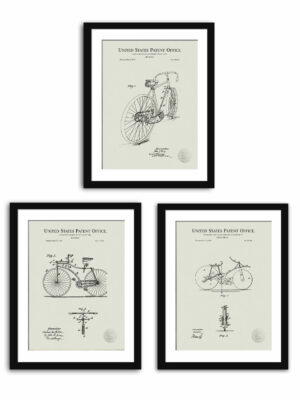 Antique bicycle patent prints