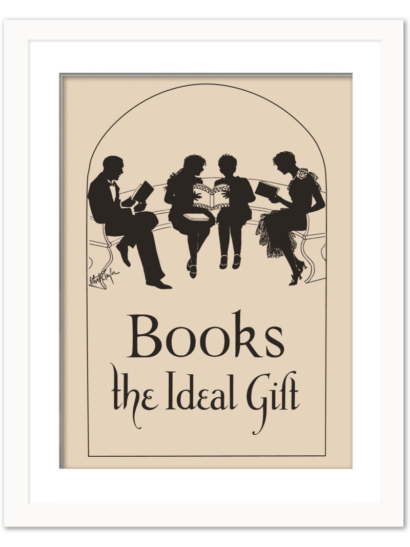 Vintage 1920s Library Reading Poster