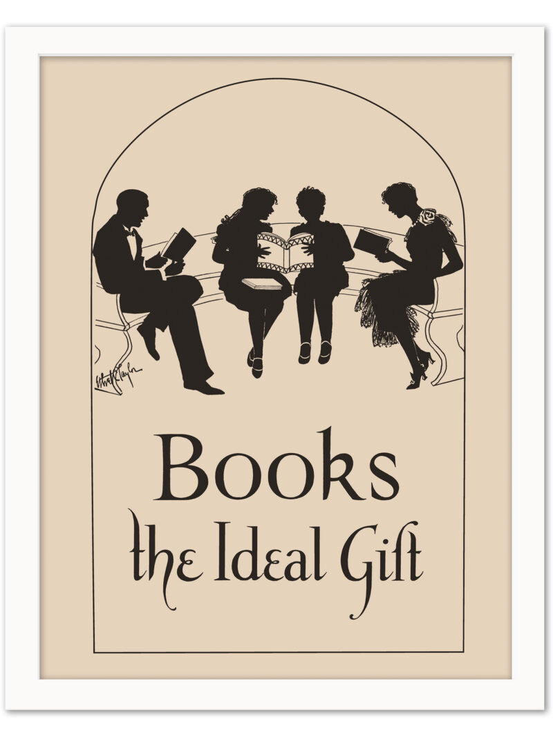 Vintage 1920s Library Reading Poster