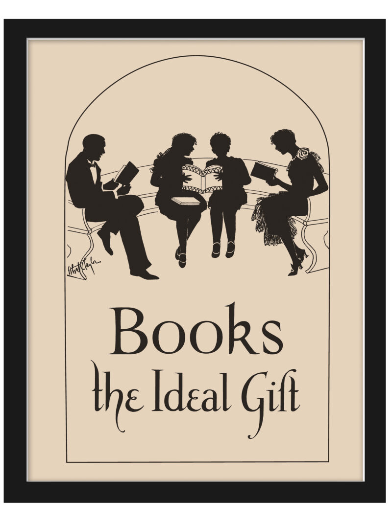 Vintage 1920s Library Reading Poster