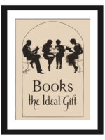 Vintage 1920s Library Reading Poster